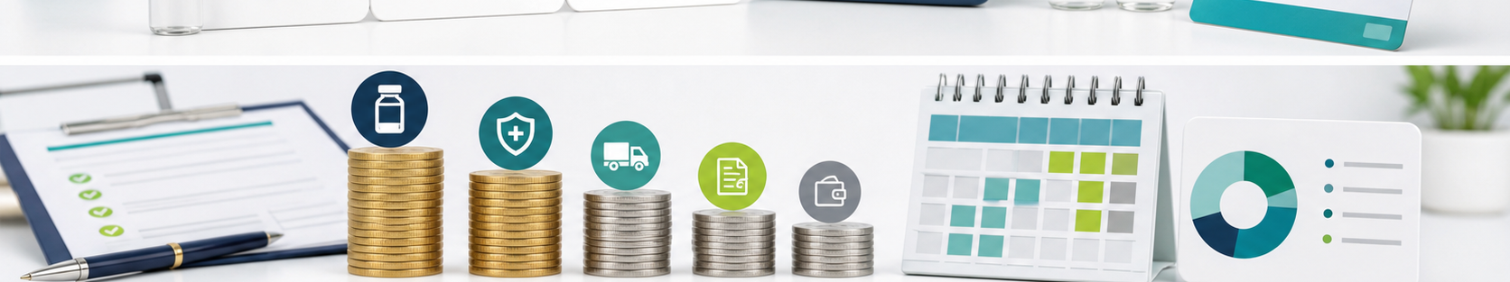 Cheapest tirzepatide cost planning desk with calculator, insurance card, and medication access options